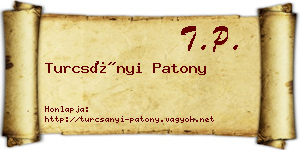 Turcsányi Patony névjegykártya